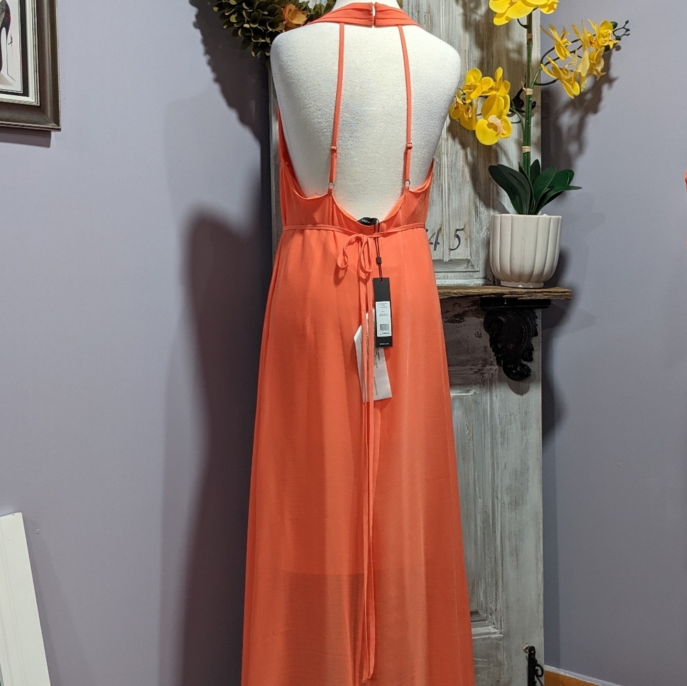🧡SOLD🧡NWT BCBGMAXAZRIA salmon high-low dress - Picture 6 of 11
